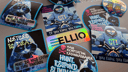 ELLIO cybersecurity stickers with ELLIO's hacker cat masquot Jack at BSides Prague.