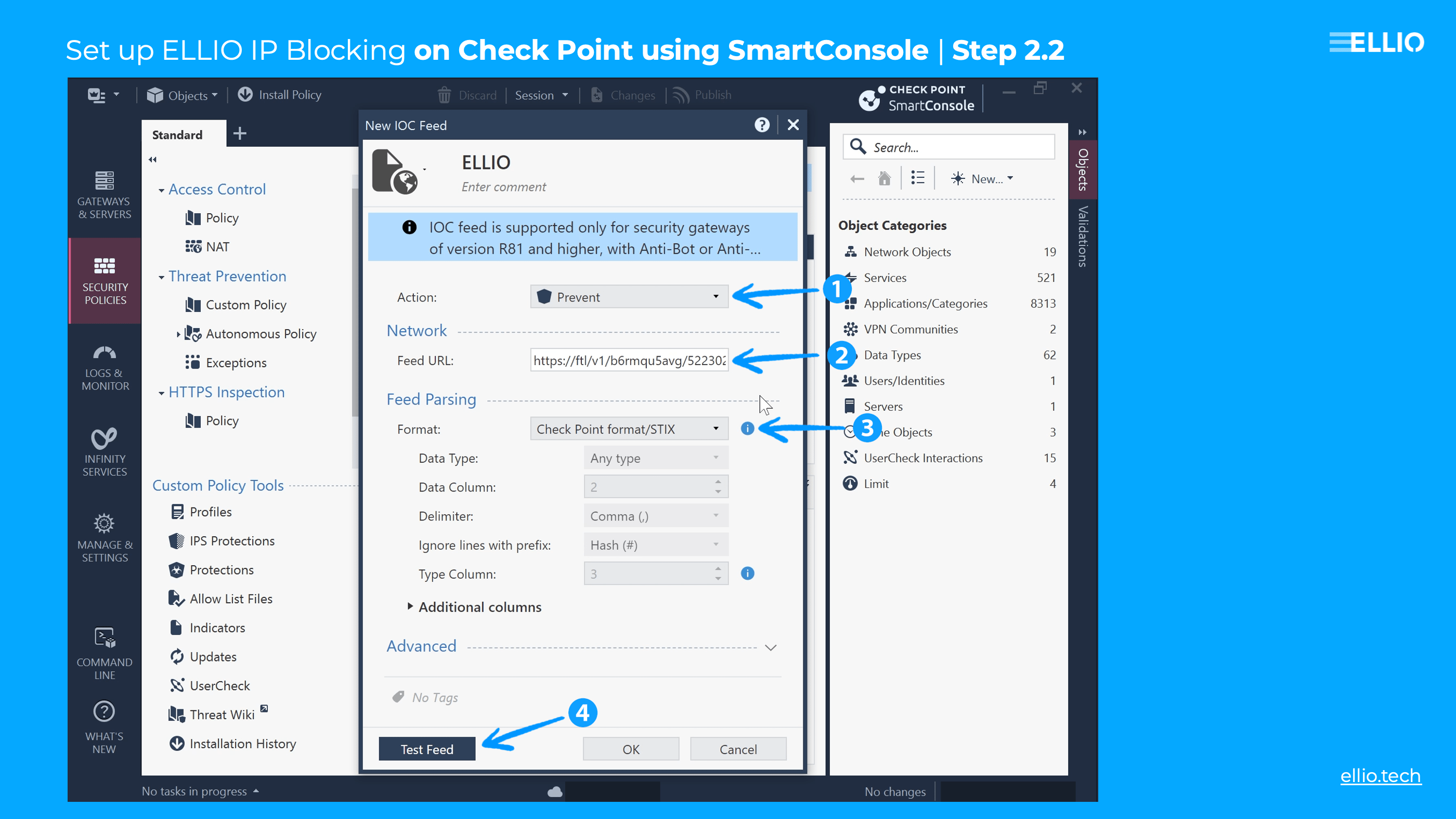 ELLIO Blocklist CheckPoint SmartConsole 2 1024x576