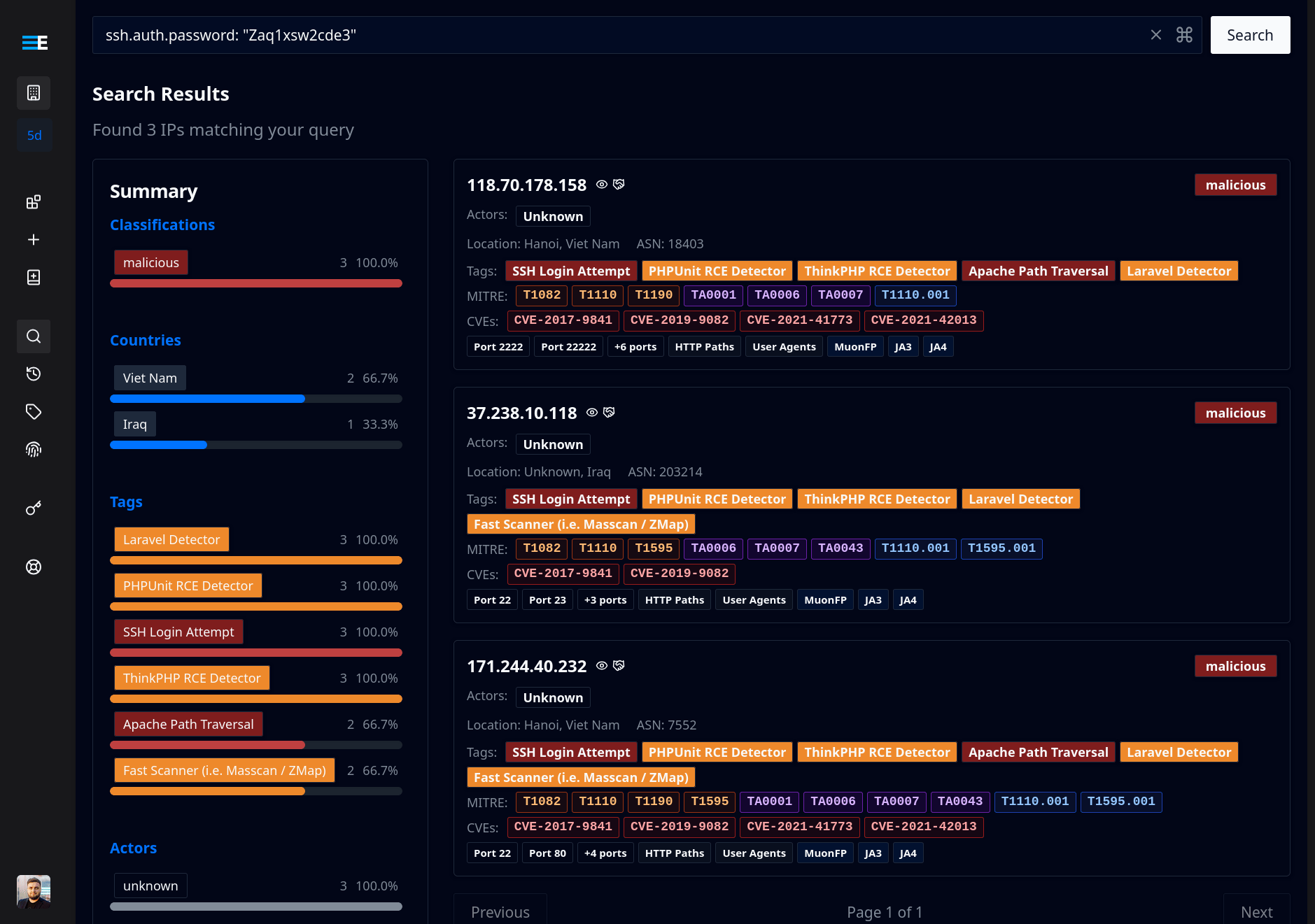 Understanding SSH attack patterns is essential for defending against unauthorized access. The new SSH Credentials feature in ELLIO Threat Platform provides clear visibility into authentication attempts targeting infrastructure. It enables quickly detect credential reuse across multiple sources, coordinated brute force campaigns, high-value accounts under attack, and the evolution of attack techniques over time.

