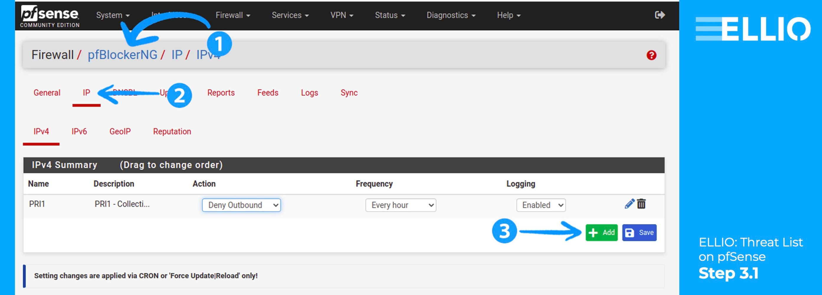 How add IP feed, blocklist, blacklist into pfBlockerNG.